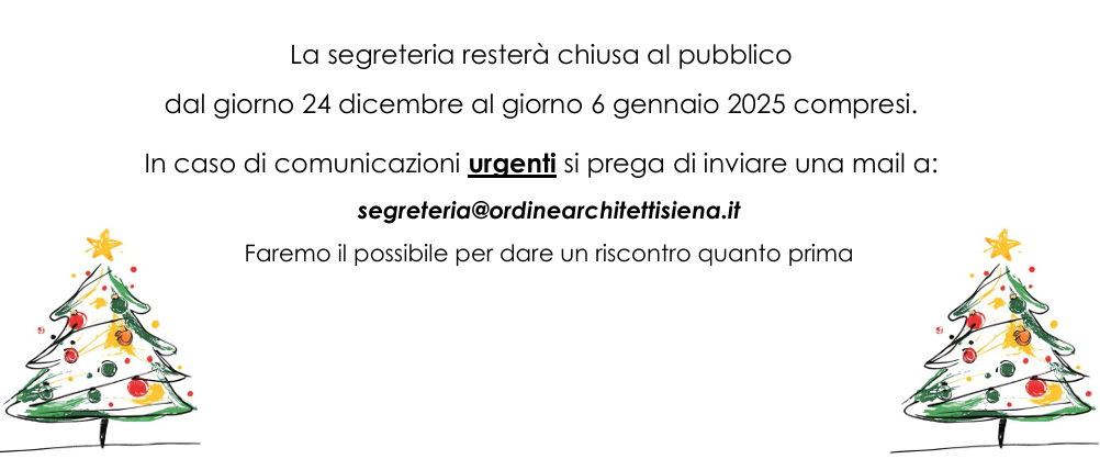 CHIUSURA SEGRETERIA PER FESTIVITA’ NATALIZIE